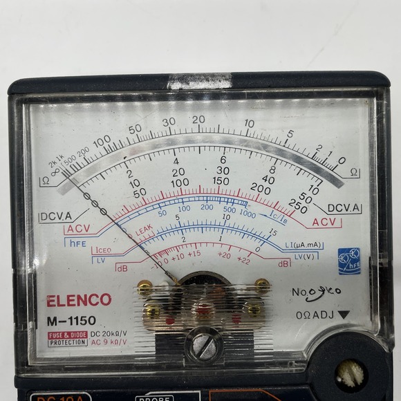 Vtg Elenco Multimeter Analog Volts Ohms Electrical Circuit Tester Probes AC/DC - Picture 4 of 6